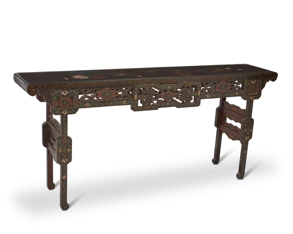 A CHINESE LACQUERED WOOD ALTAR