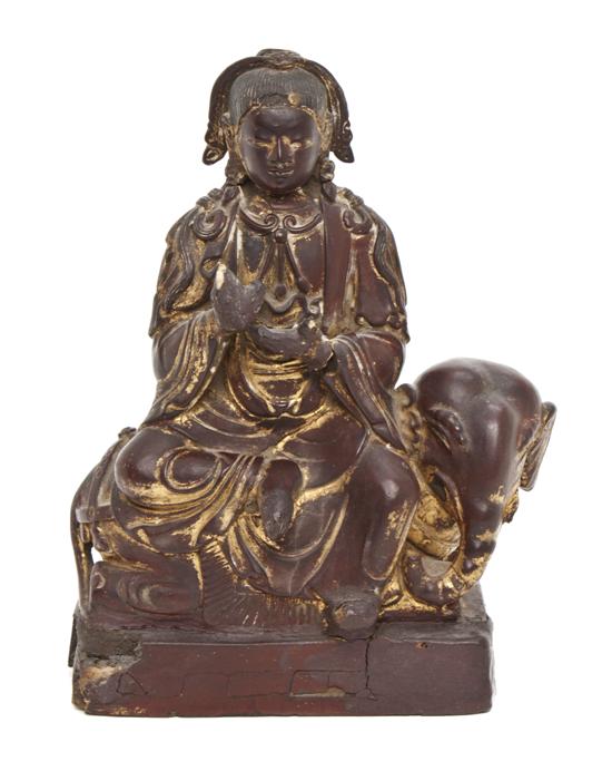 A Chinese Lacquered Wood Figure