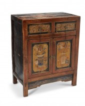 A CHINESE LACQUERED WOOD TEA C