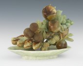 A Chinese Large Carved Jade Fr