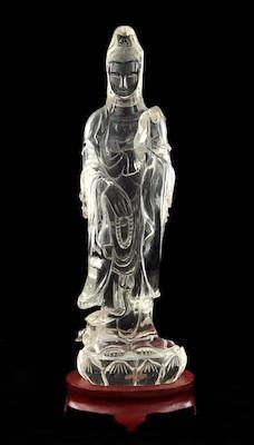 A Chinese Large Glass Figure of
