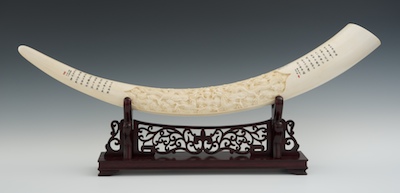 A Chinese Long Carved Double Dragon