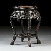 A CHINESE MARBLE TOPPED CARVED