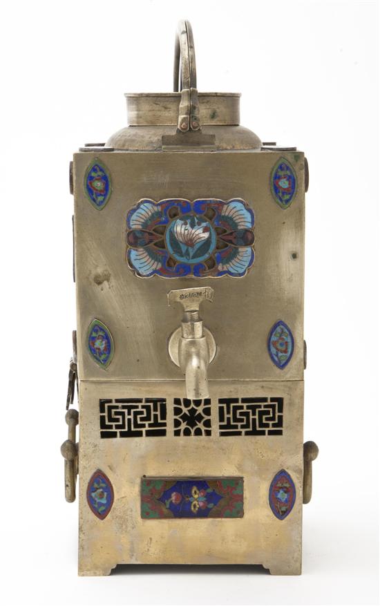 A Chinese Metal Hot Water Pot of