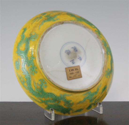 A Chinese Ming green and yellow