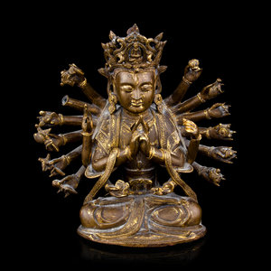 A Chinese Ming-Style Parcel Gilt