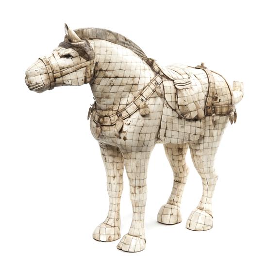 A Chinese Mosaic Bone Animalier