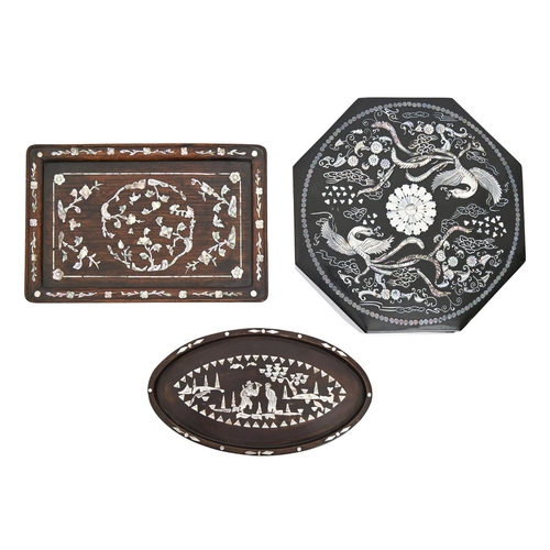 A Chinese mother of pearl inlaid