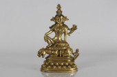 A CHINESE MYTH-BEAST GILT FORT
