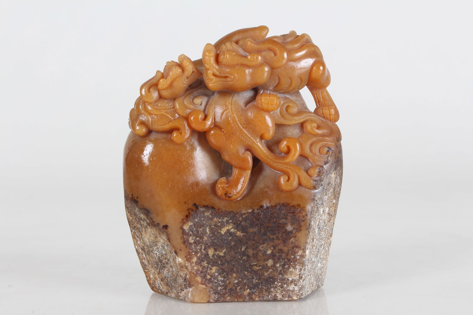A CHINESE MYTH-BEAST SOAPSTONE