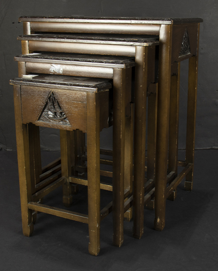 A CHINESE NEST OF FOUR TABLES, EACH