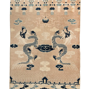 A Chinese Ningxia Pillar Rug Qing