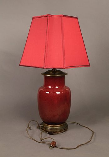 A CHINESE OXBLOOD GLAZE VASE,