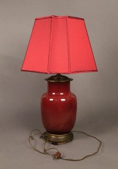 A CHINESE OXBLOOD GLAZE VASE,
