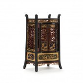 A CHINESE PAINTED AND GILDED C