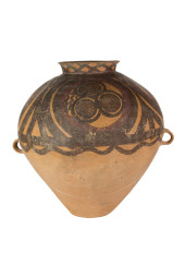 A CHINESE PAINTED POTTERY OVOI