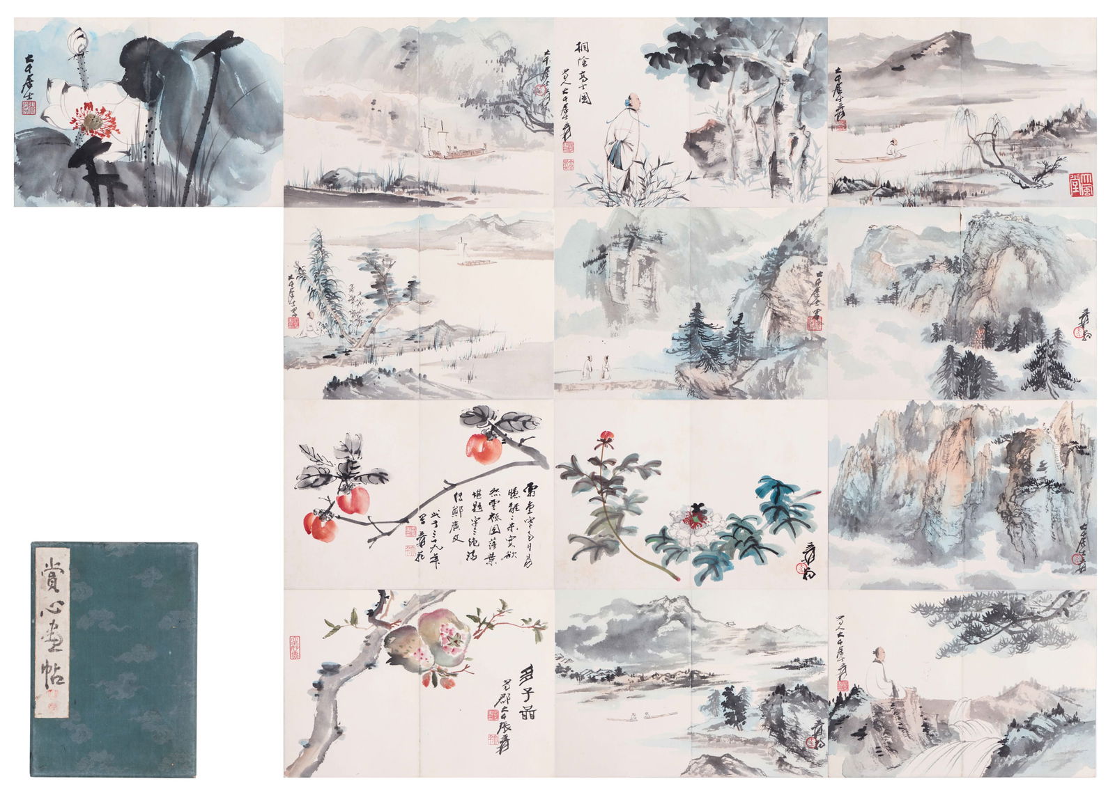 A CHINESE PAINTING ALBUM SIGNED