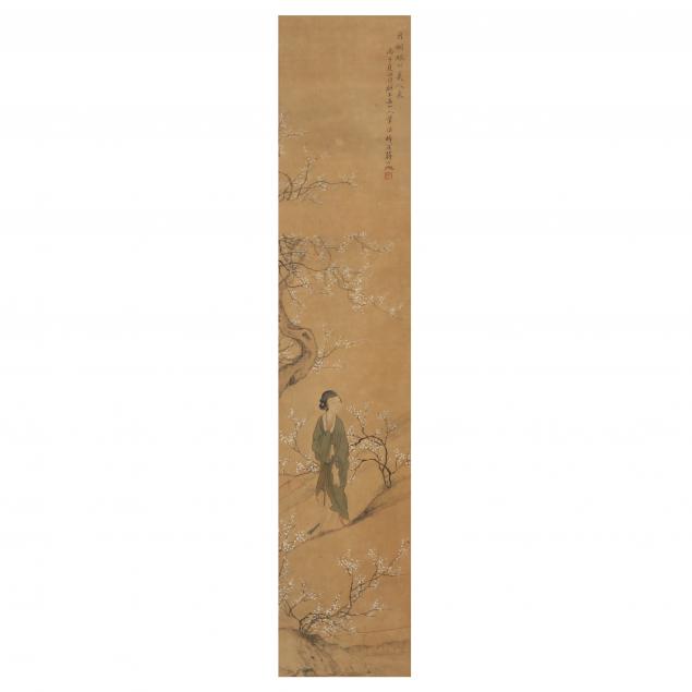 A CHINESE PAINTING OF A LADY IN