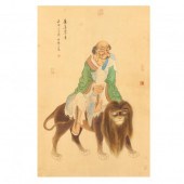 A CHINESE PAINTING OF AN ARHAT