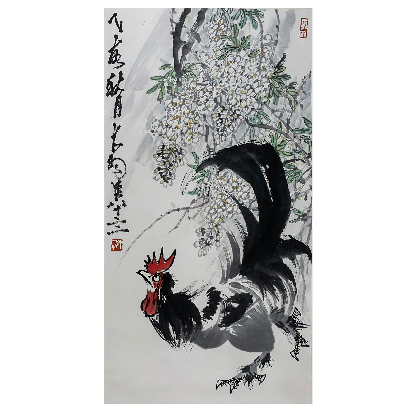 A CHINESE PAINTING OF COCK AND