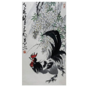 A CHINESE PAINTING OF COCK AND