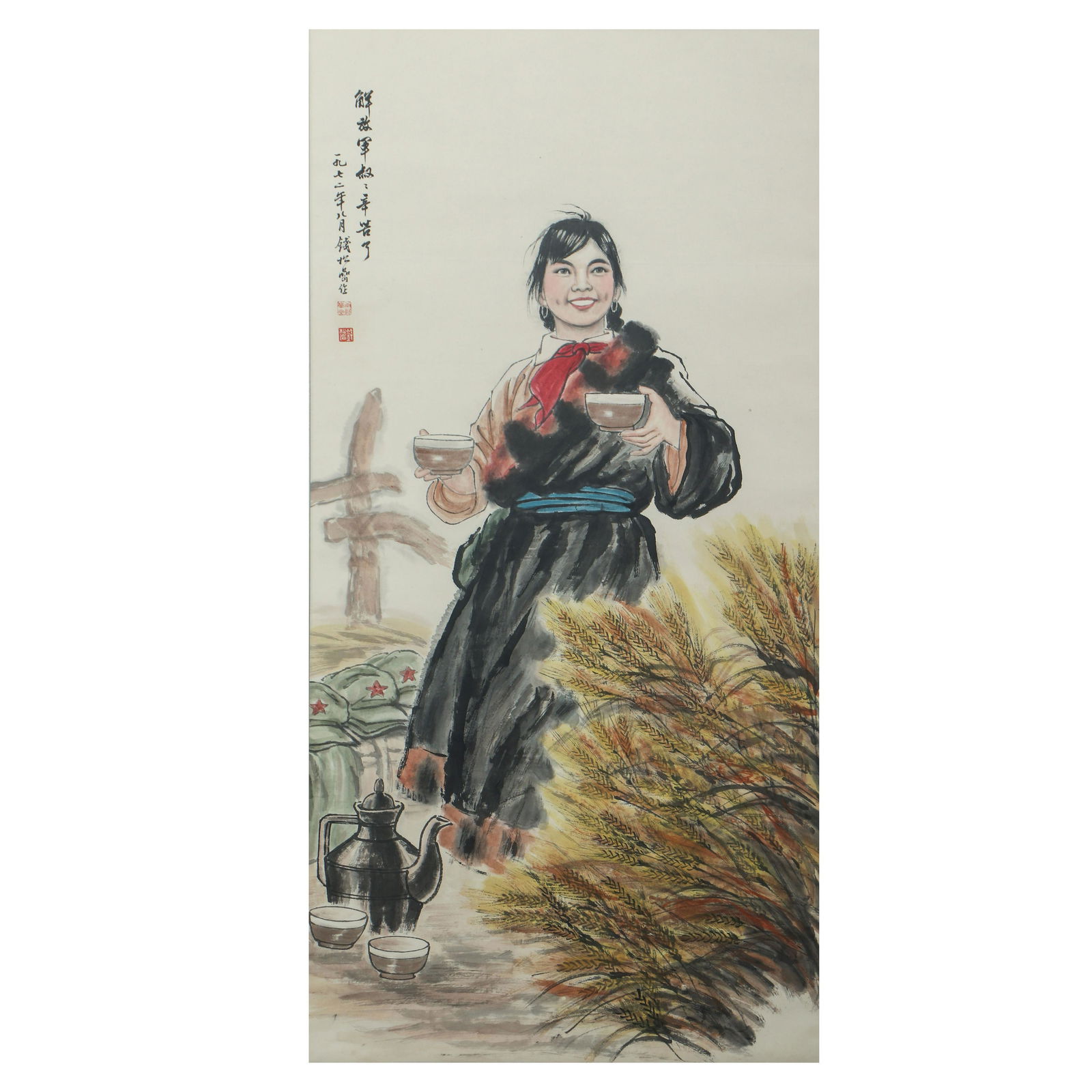 A CHINESE PAINTING OF FIGURE