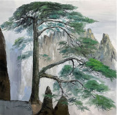 A CHINESE PAINTING OF LANDSCAP