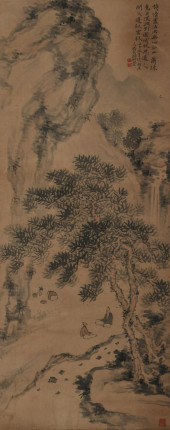A CHINESE PAINTING OF LANDSCAP