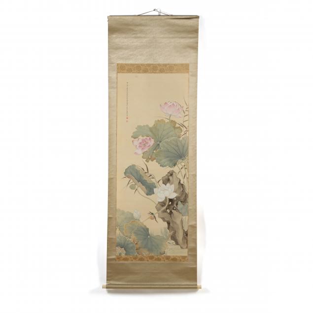 A CHINESE PAINTING OF LOTUS