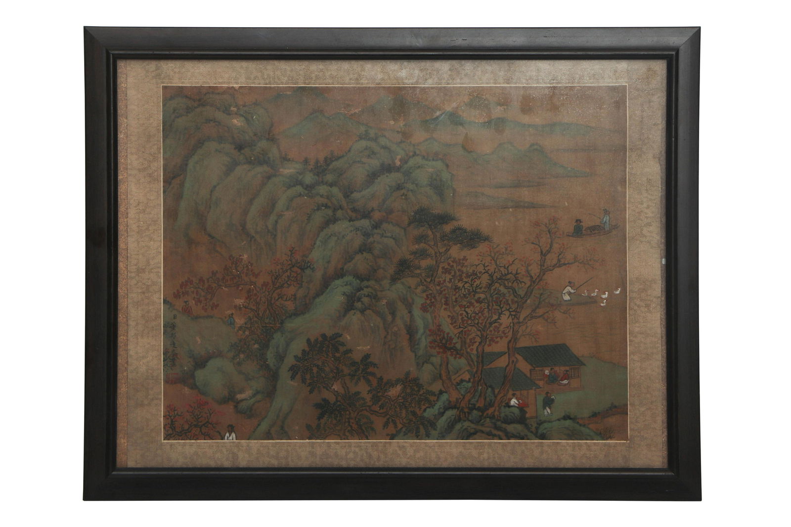 A CHINESE PAINTING OF MOUNTAINS
