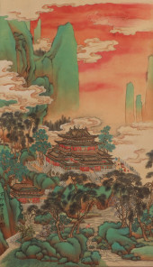 A CHINESE PAINTING OF PALACE A