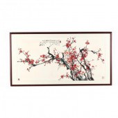 A CHINESE PAINTING OF PLUM BLO