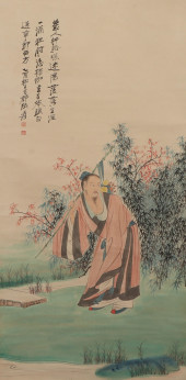 A CHINESE PAINTING OF SCHOLARS