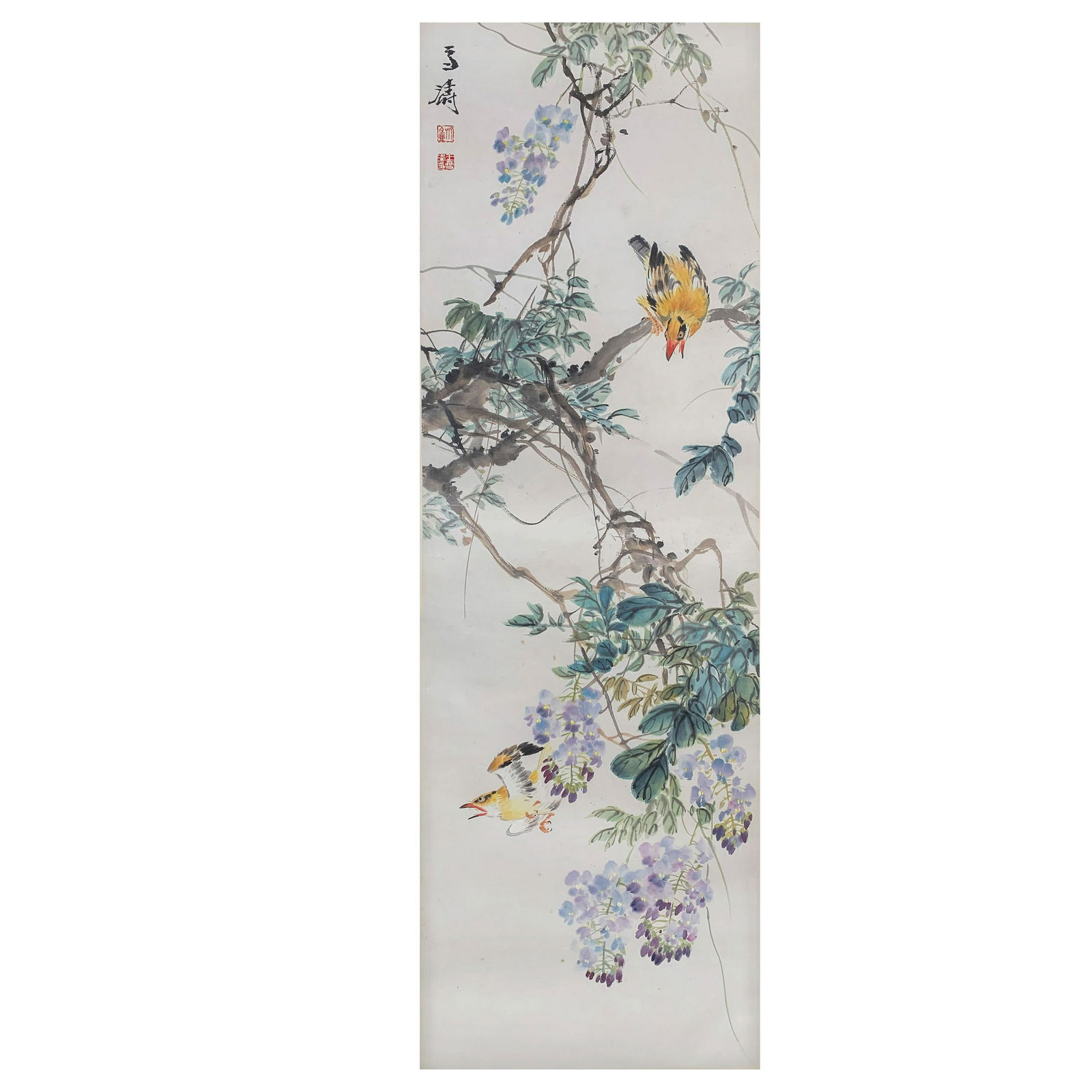 A CHINESE PAINTING OF WISTARIA