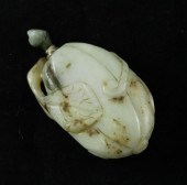 A Chinese pale celadon jade ca