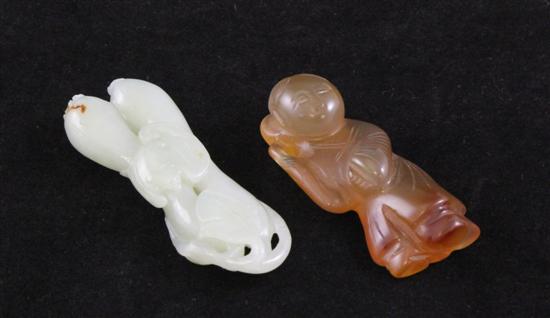 A Chinese pale celadon jade carving