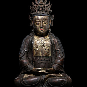 A Chinese Parcel Gilt Bronze Figure