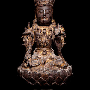 A Chinese Parcel Gilt Bronze Figure
