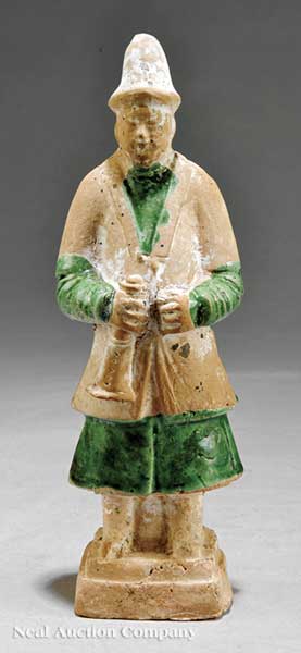 A Chinese Partial Green Glazed