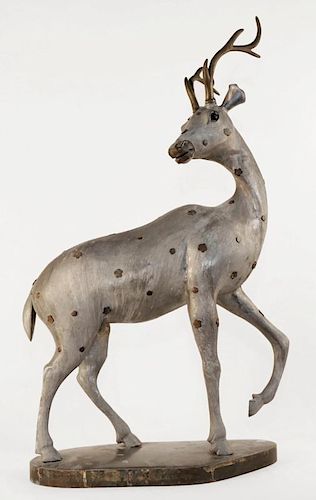 A CHINESE PEWTER FIGURE OF A