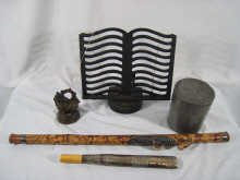 A Chinese pewter tea canister