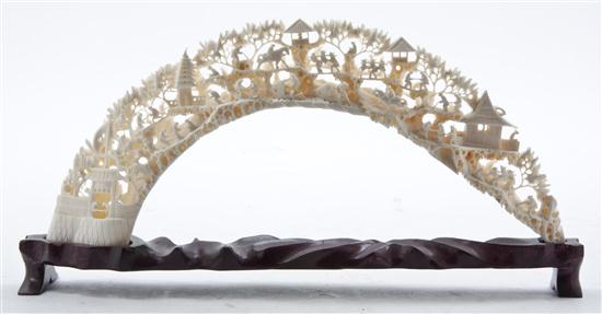 A Chinese Pierce Carved Ivory
