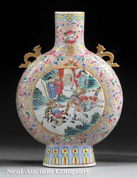 A Chinese Pink Ground Famille