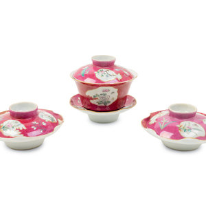 A Chinese Pink Ground Famille
