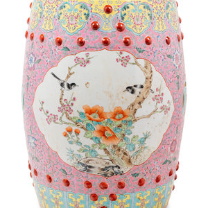A Chinese Pink Ground Famille