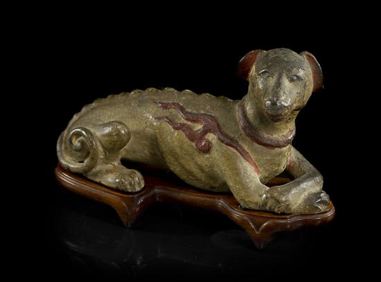 A Chinese Polychrome Decorated Wood
