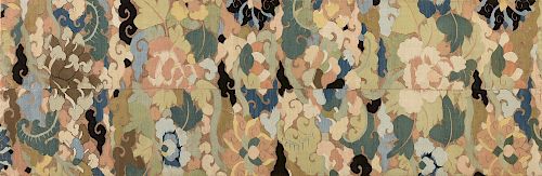 A CHINESE POLYCHROME SILK FLORAL