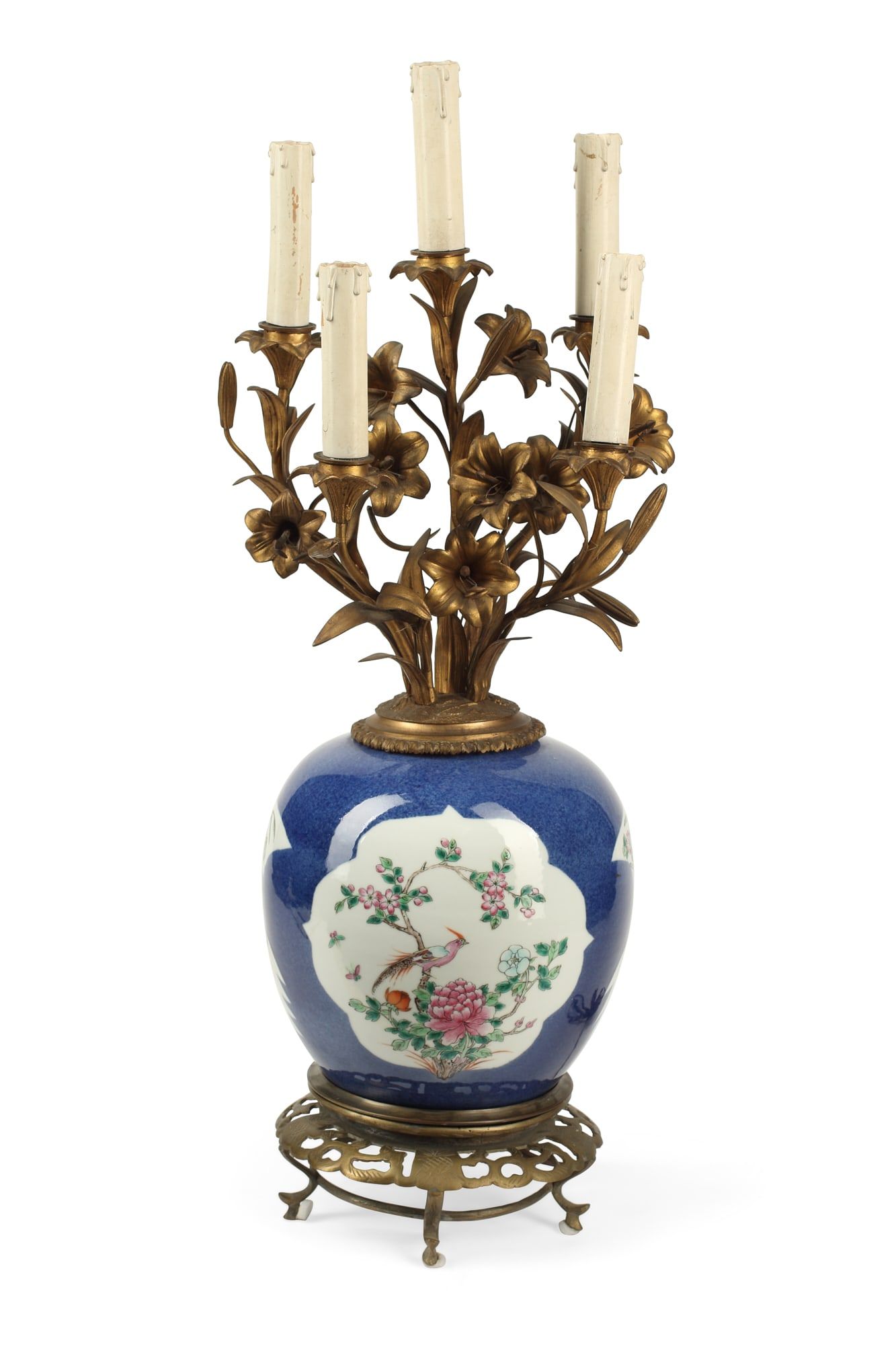 A CHINESE PORCELAIN AND GILT