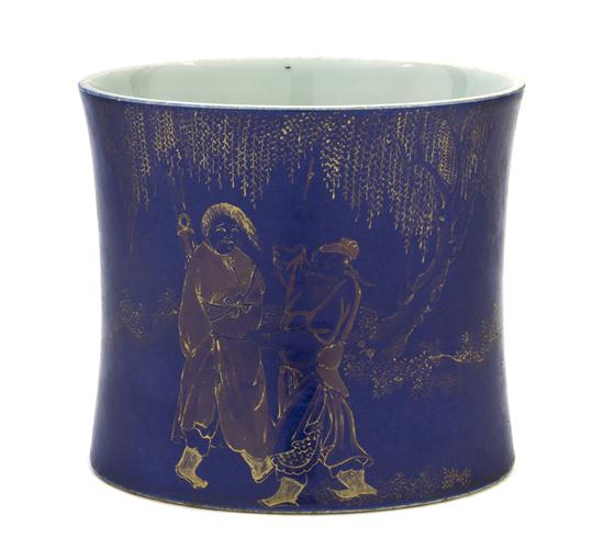 A Chinese Porcelain Brush Pot of