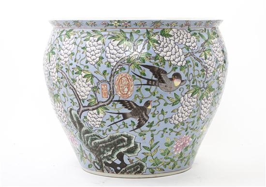 * A Chinese Porcelain Fish Bowl